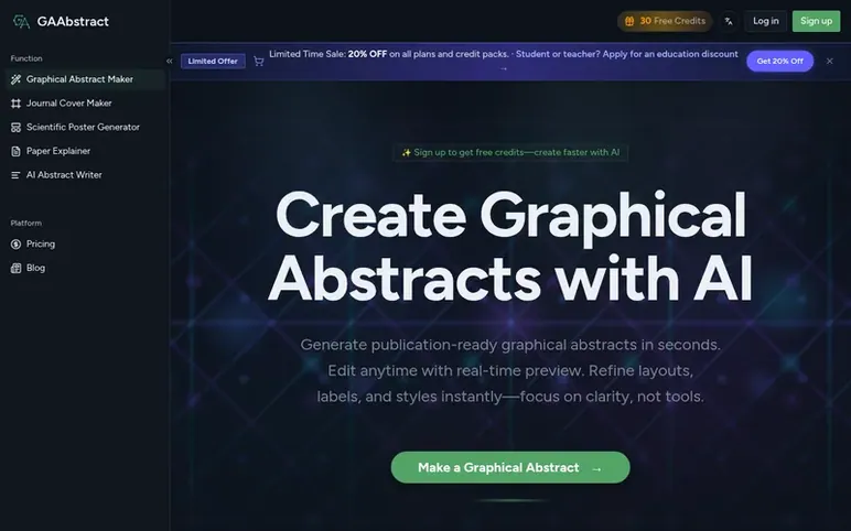 Screenshot of the GAAbstract homepage