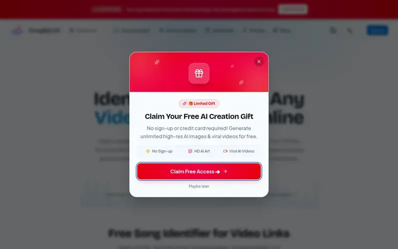 Screenshot of the SongByLink homepage