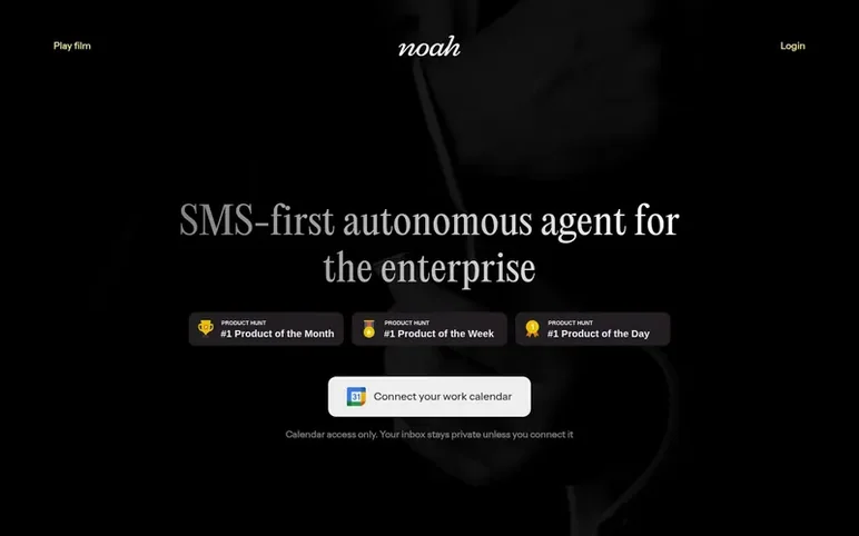 Screenshot of the Noah AI homepage