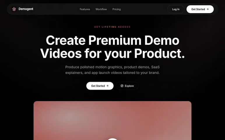 Screenshot of the Demogent homepage