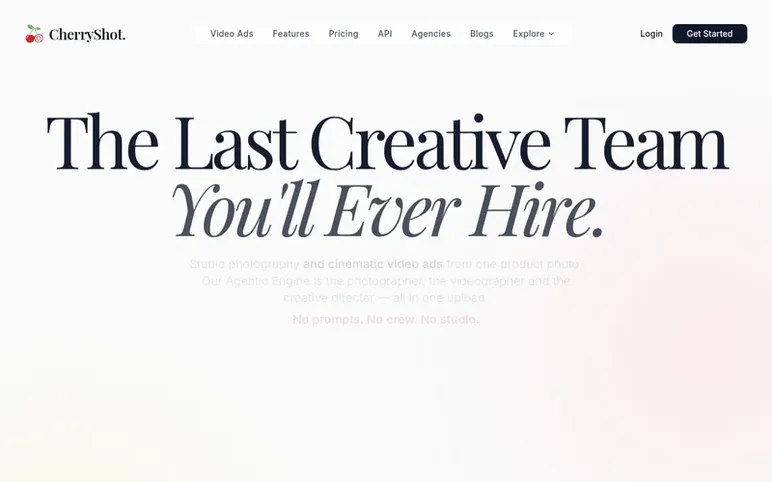 Screenshot of the CherryShot homepage