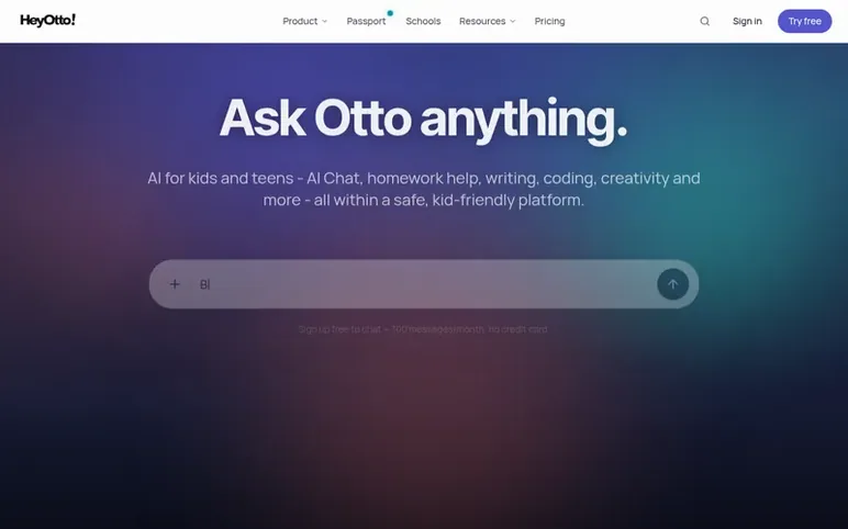 Screenshot of the HeyOtto homepage