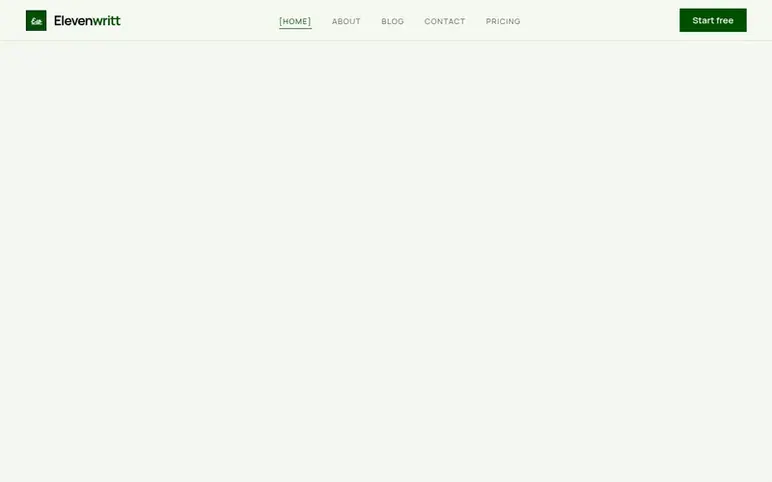 Screenshot of the Elevenwritt homepage